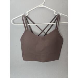 Move Theology Women’s Size Medium Ribbed Strappy Lilian Goddess Sports Bra Brown